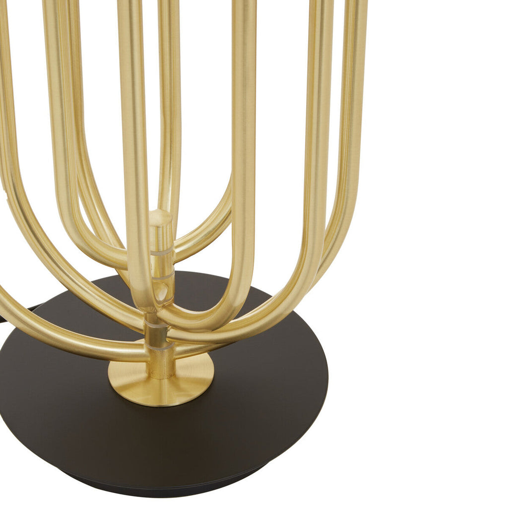 Black Open-Frame Table Lamp with Gold Swivel Joint