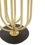 Black Open-Frame Table Lamp with Gold Swivel Joint