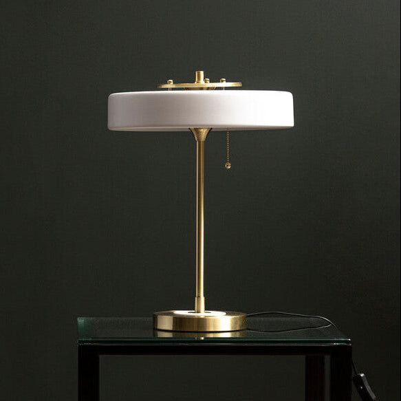 White Shade with Gold Finish Frame Table Lamp