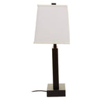 Black Cut-Out Metal Table Lamp with Tapered White Shade