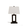 Black Cut-Out Metal Table Lamp with Tapered White Shade