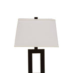 Black Cut-Out Metal Table Lamp with Tapered White Shade