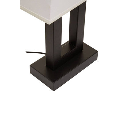 Black Cut-Out Metal Table Lamp with Tapered White Shade