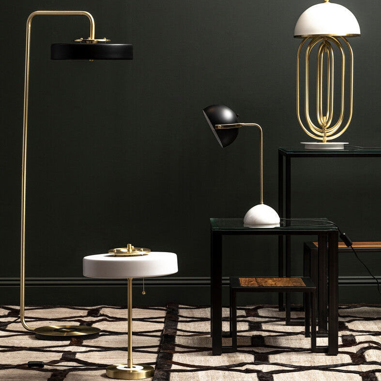 Brass Finish Table Lamp with Marble Base