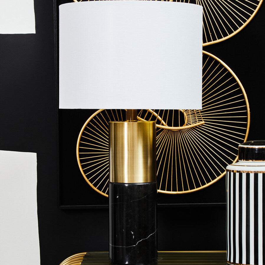 Black Marble and Gold Table Lamp