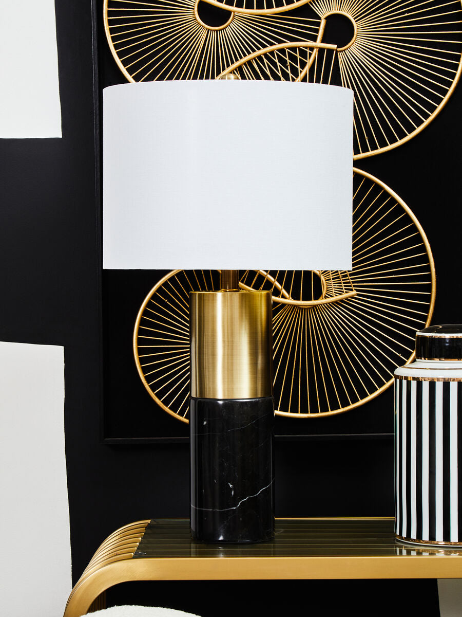 Black Marble and Gold Table Lamp