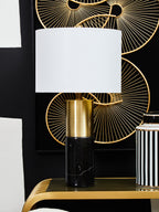Black Marble and Gold Table Lamp