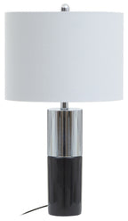 Black Marble and Chrome Table Lamp