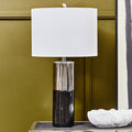 Black Marble and Chrome Table Lamp