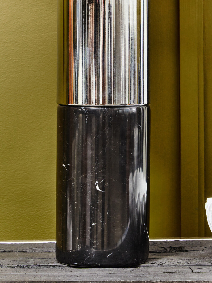Black Marble and Chrome Table Lamp