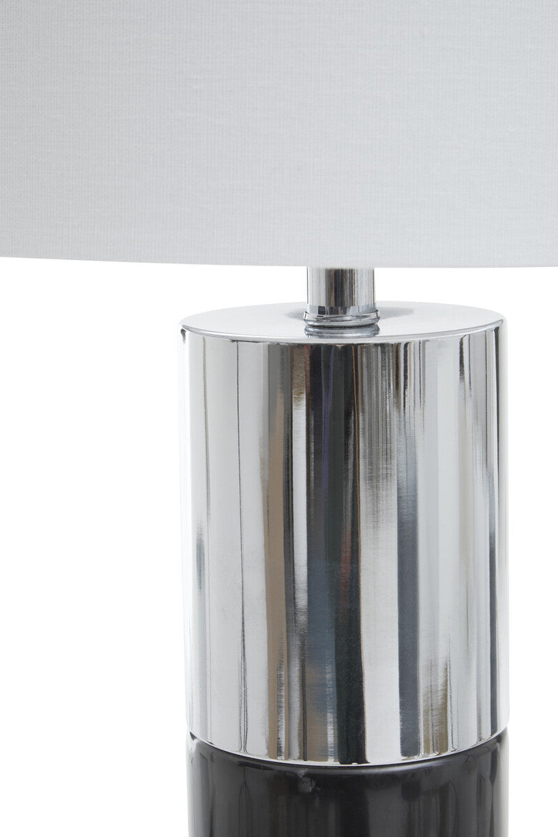Black Marble and Chrome Table Lamp