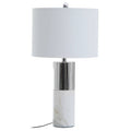 Marble Base Table Lamp with Ivory Shade
