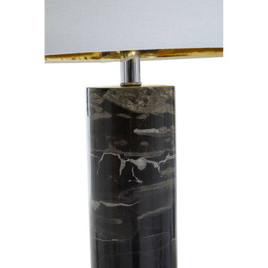 Black Marble Table Lamp Chrome Base