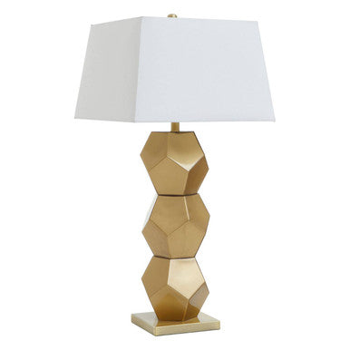 Gold Glass Table Lamp with Brushed Gold Base