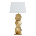 Gold Glass Table Lamp with Brushed Gold Base