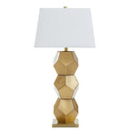 Gold Glass Table Lamp with Brushed Gold Base