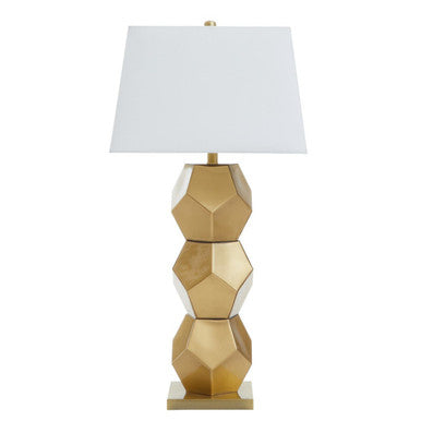 Gold Glass Table Lamp with Brushed Gold Base