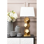 Gold Glass Table Lamp with Brushed Gold Base