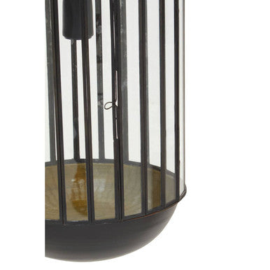 Matte Black Capsule Glass Pendant Light