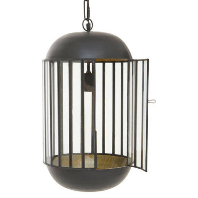 Matte Black Capsule Glass Pendant Light
