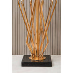 White Drum Shade Table Lamp with Bronze Crossover Frame