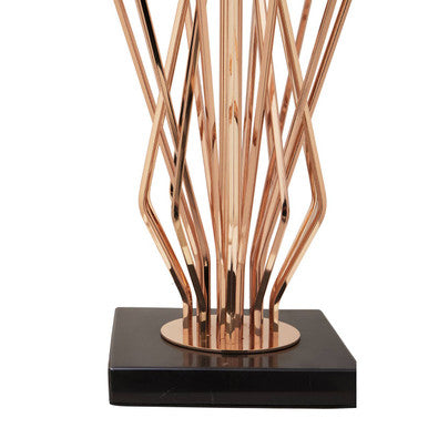White Drum Shade Table Lamp with Bronze Crossover Frame