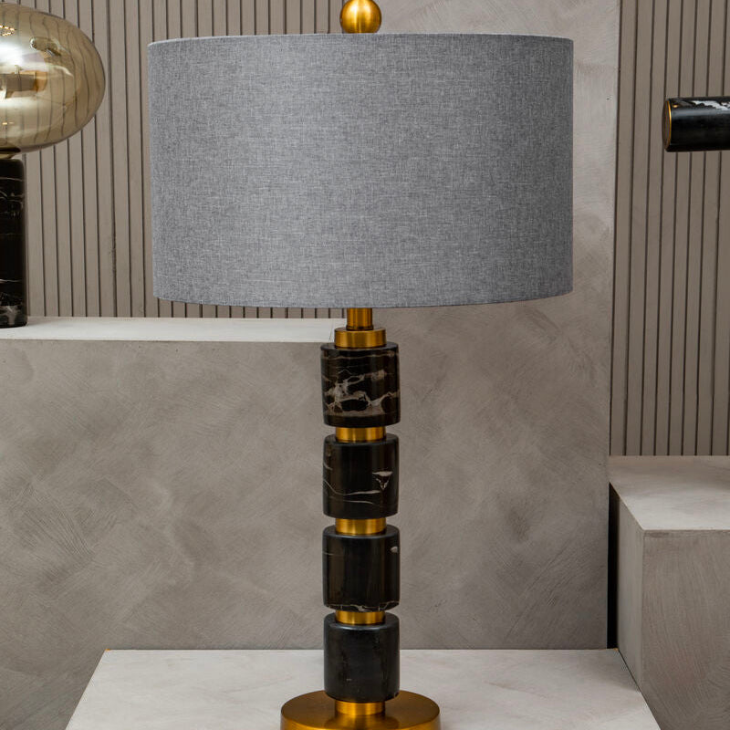 Grey Fabric Shade Table Lamp