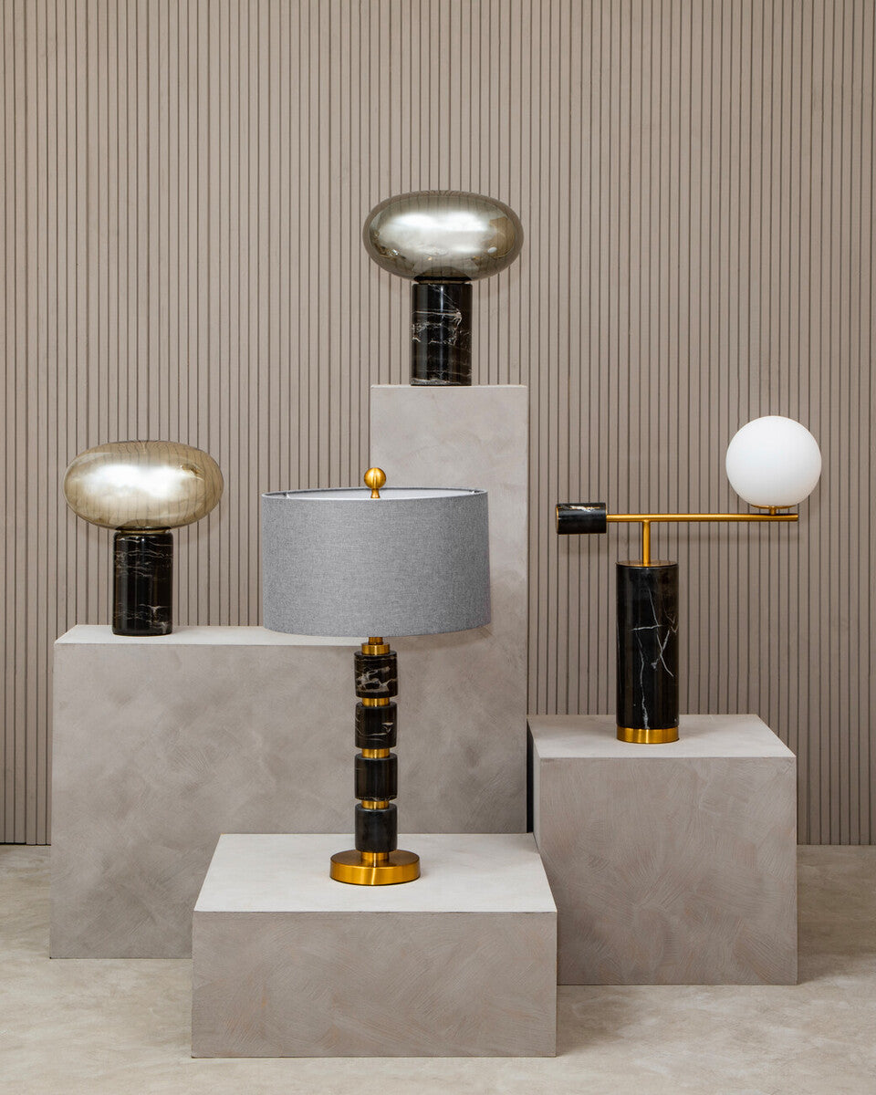 Grey Fabric Shade Table Lamp