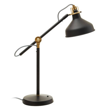 Adjustable Black and Brass Desk Lamp