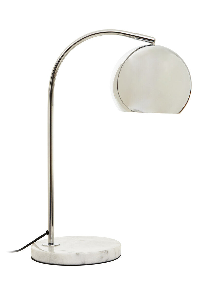 Chrome Finish Table Lamp with White Base