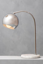 Chrome Finish Table Lamp with White Base