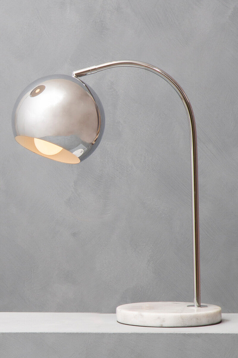 Chrome Finish Table Lamp with White Base