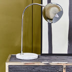 Chrome Finish Table Lamp with White Base