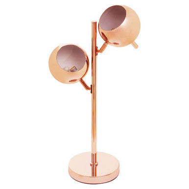 Copper Finish Table Lamp with Two Lights