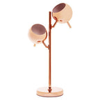 Copper Finish Table Lamp with Two Lights