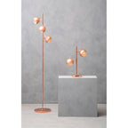 Copper Finish Table Lamp with Two Lights