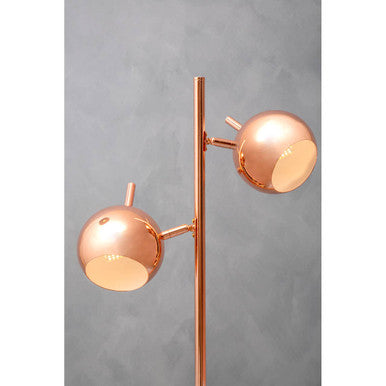 Copper Finish Table Lamp with Two Lights