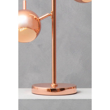 Copper Finish Table Lamp with Two Lights