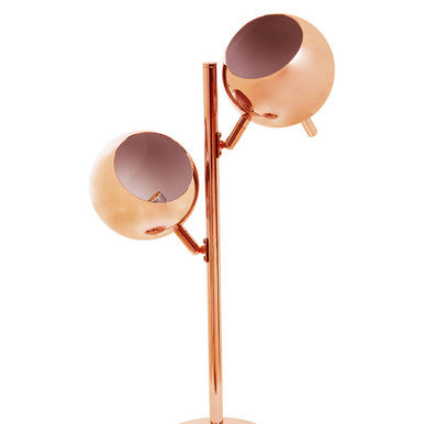 Copper Finish Table Lamp with Two Lights