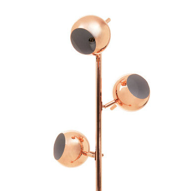 Copper Finish Floor Standing Lamp with Three Lights