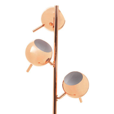 Copper Finish Floor Standing Lamp with Three Lights