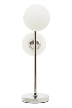 White Glass with Chrome Table Lamp