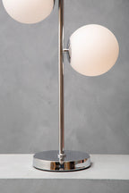 White Glass with Chrome Table Lamp