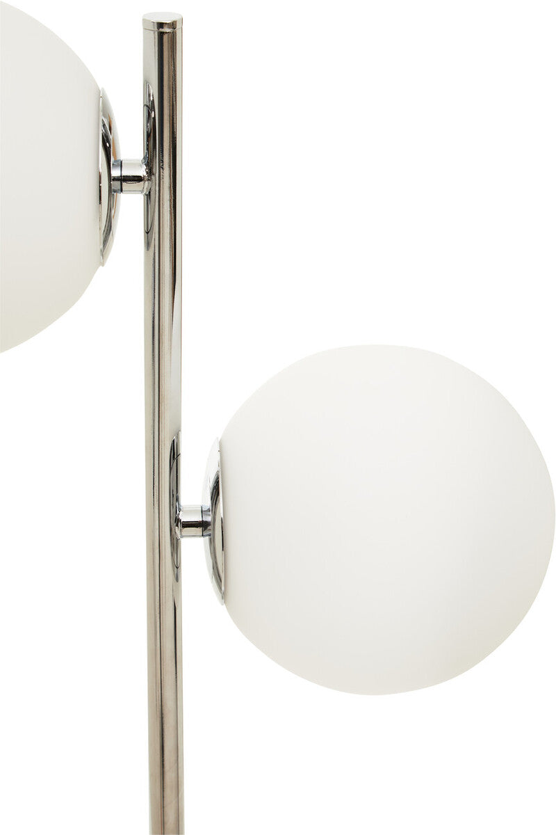 White Glass with Chrome Table Lamp