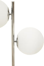 White Glass with Chrome Table Lamp