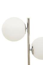 White Glass with Chrome Table Lamp