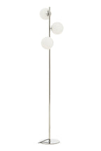 Chrome Finish and White Glass Floor Lamp