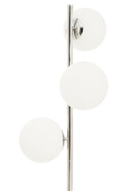 Chrome Finish and White Glass Floor Lamp