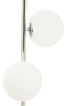 Chrome Finish and White Glass Floor Lamp