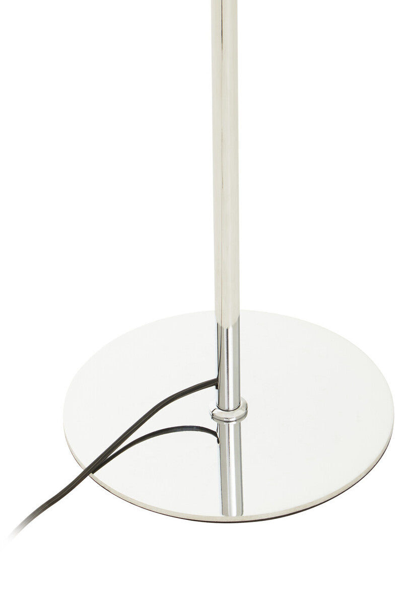 Chrome Finish and White Glass Floor Lamp